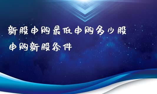 新股申购最低申购多少股 申购新股条件