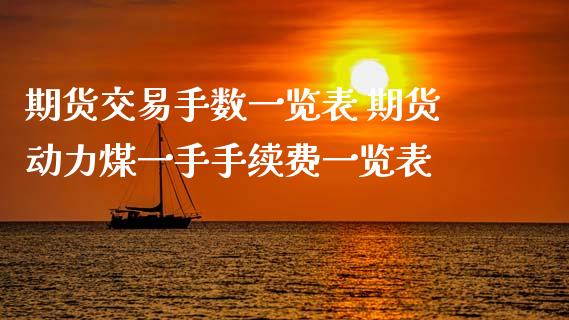 期货交易手数一览表 期货动力煤一手手续费一览表