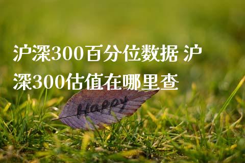沪深300百分位数据 沪深300估值在哪里查