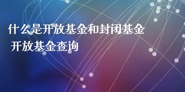 什么是基金和封闭基金 基金查询