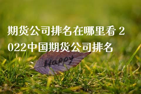 期货公司排名在哪里看 2022中国期货公司排名