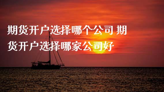 期货开户选择哪个公司 期货开户选择哪家公司好