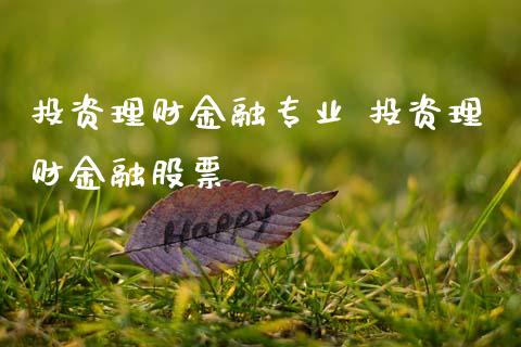 投资理财金融专业 投资理财金融股票