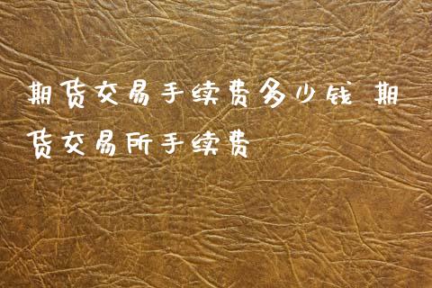 期货交易手续费多少钱 期货交易所手续费