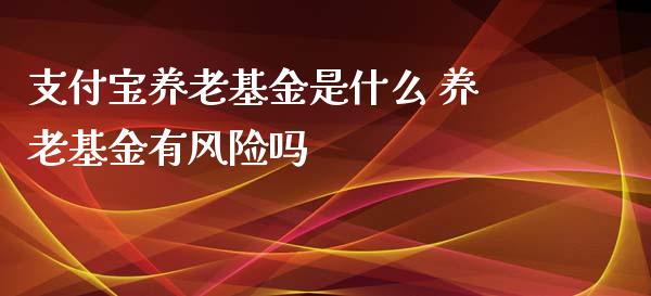 支付宝养老基金是什么 养老基金有风险吗