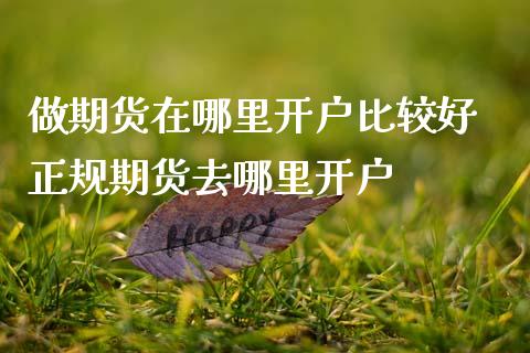 做期货在哪里开户比较好 正规期货去哪里开户