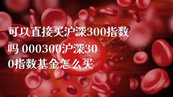 可以直接买沪深300指数吗 000300沪深300指数基金怎么买