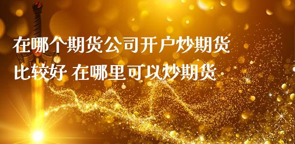 在哪个期货公司开户炒期货比较好 在哪里可以炒期货