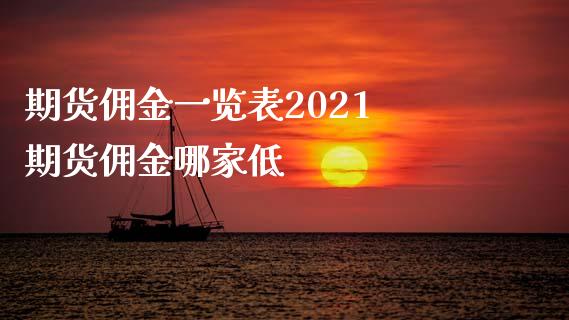 期货佣金一览表2021 期货佣金哪家低