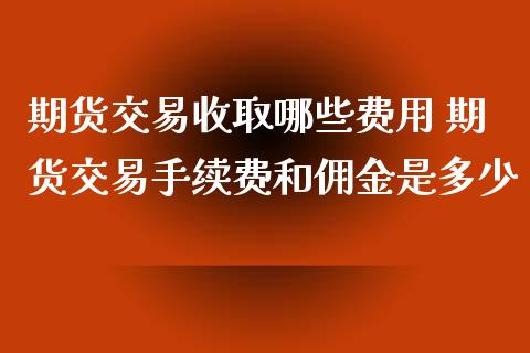 期货交易收取哪些费用 期货交易手续费和佣金是多少