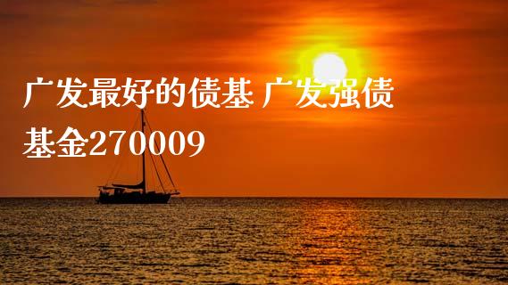 广发最好的债基 广发强债基金270009