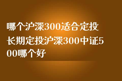 哪个沪深300适合定投 长期定投沪深300中证500哪个好