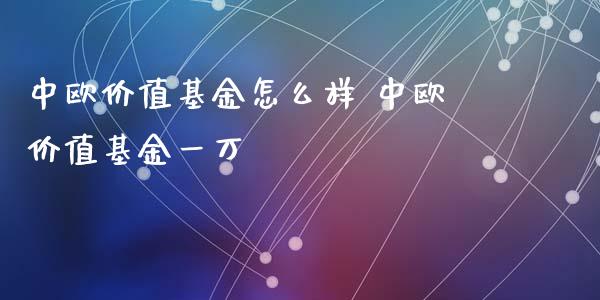 中欧价值基金怎么样 中欧价值基金一万