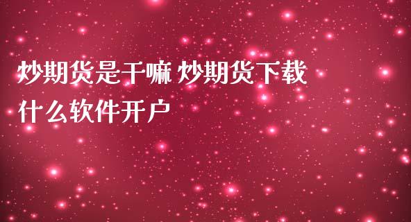 炒期货是 炒期货下载什么软件开户
