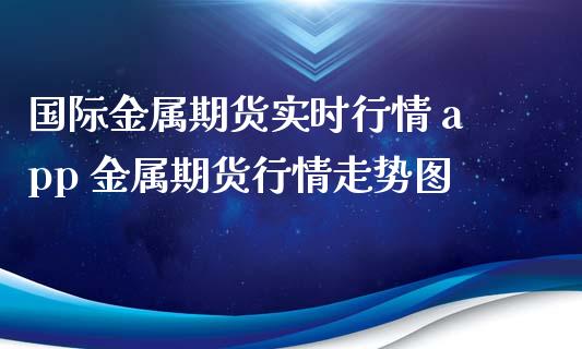 国际金属期货实时行情 app 金属期货行情走势图