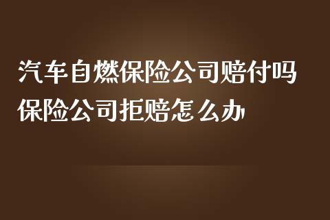 汽车自燃保险公司赔付吗 保险公司拒赔怎么办