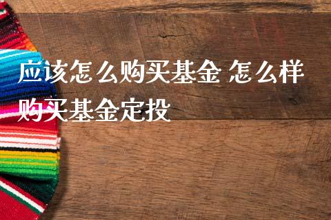 应该怎么购买基金 怎么样购买基金定投