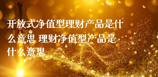 式净值型理财产品是什么意思 理财净值型产品是什么意思