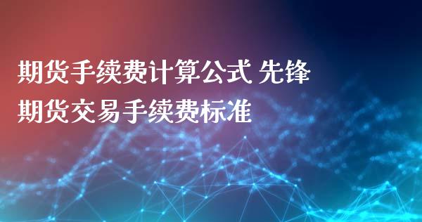 期货手续费计算公式 先锋期货交易手续费标准