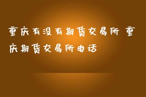 重庆有没有期货交易所 重庆期货交易所电话