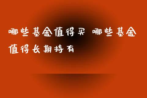 哪些基金值得买 哪些基金值得长期持有
