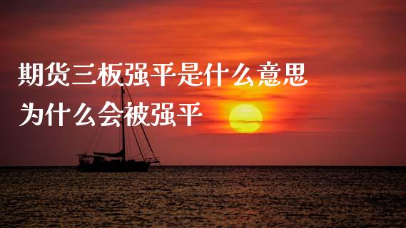 期货三板强平是什么意思 为什么会平