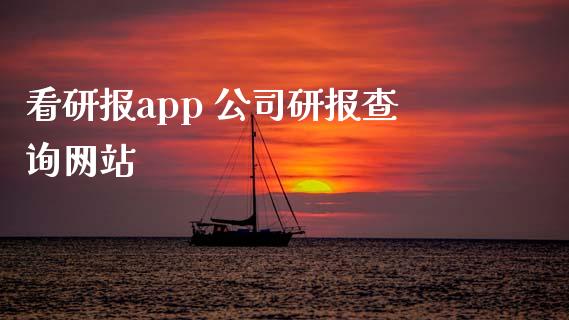 看研报app 公司研报查询网站