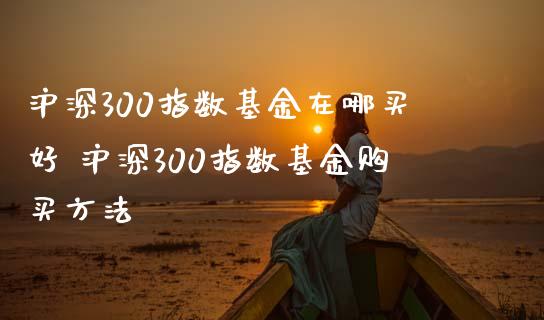 沪深300指数基金在哪买好 沪深300指数基金购买方法