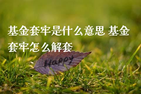 基金套牢是什么意思 基金套牢怎么解套
