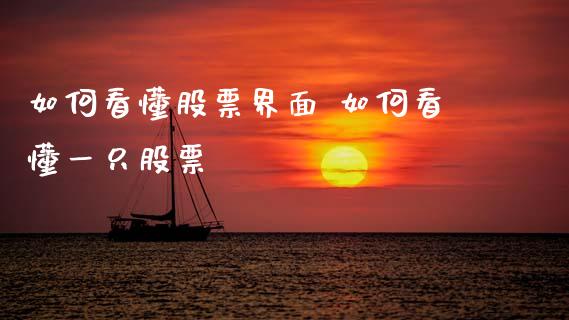 如何看懂股票界面 如何看懂一只股票