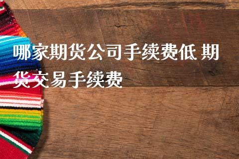 哪家期货公司手续费低 期货交易手续费