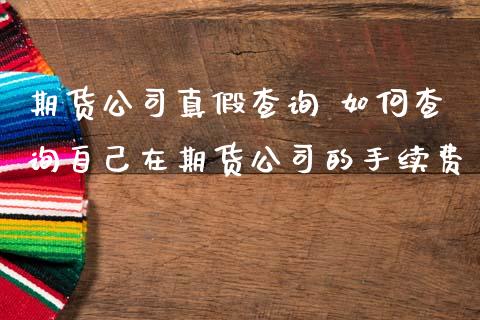 期货公司真假查询 如何查询自己在期货公司的手续费
