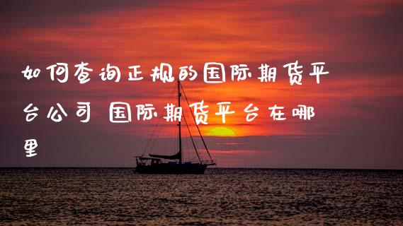 如何查询正规的国际期货平台公司 国际期货平台在哪里