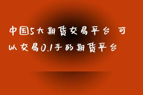 中国5大期货交易平台 可以交易0.1手的期货平台