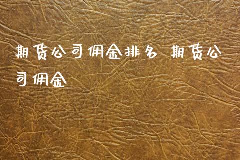 期货公司佣金排名 期货公司佣金