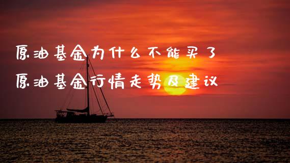原油基金为什么不能买了 原油基金行情走势及建议