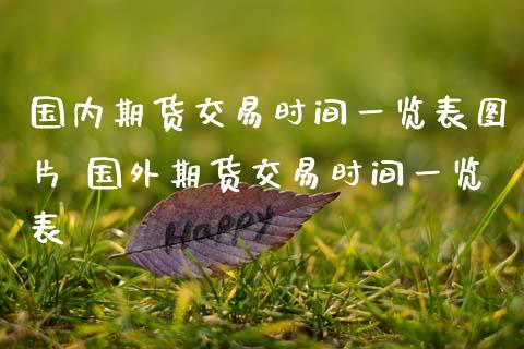 国内期货交易时间一览表图片 国外期货交易时间一览表