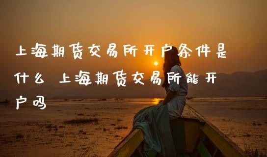 上海期货交易所开户条件是什么 上海期货交易所能开户吗