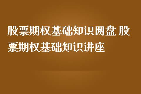 股票期权基础知识网盘 股票期权基础知识讲座
