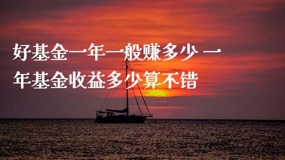 好基金一年一般赚多少 一年基金收益多少算不错
