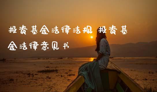 投资基金法律法规 投资基金法律意见书