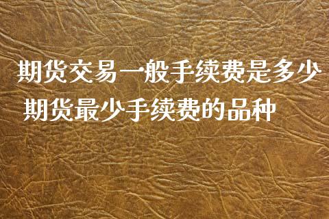 期货交易一般手续费是多少 期货最少手续费的品种