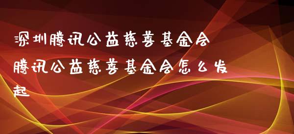 深圳腾讯公益慈善基金会 腾讯公益慈善基金会怎么发起