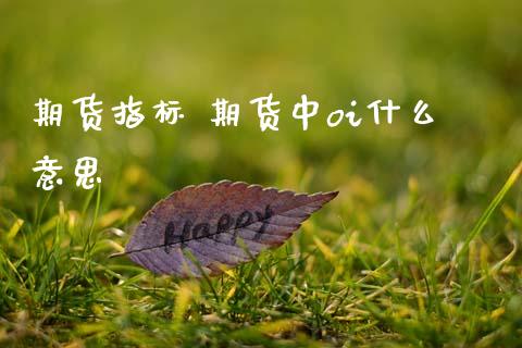 期货指标 期货中oi什么意思