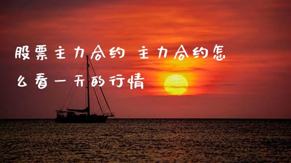 股票主力合约 主力合约怎么看一天的行情