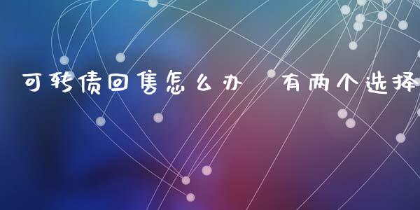可转债回售怎么办 有两个选择