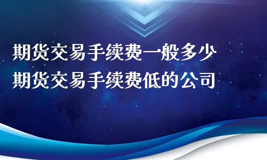 期货交易手续费一般多少 期货交易手续费低的公司
