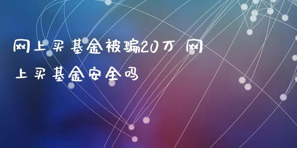 网上买基金被20万 网上买基金安全吗