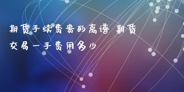 期货手续费贵的离谱 期货交易一手费用多少