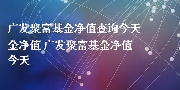 广发聚富基金净值查询今天金净值 广发聚富基金净值今天